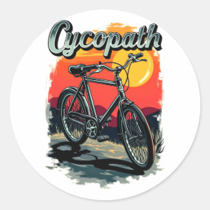 Cycopath: Sunset Bike Design Classic Round Sticker