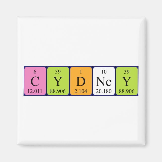Cydney periodic table name magnet (Front)