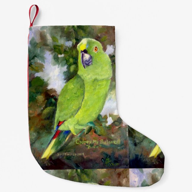 Cydney Yellow Naped Parrot Small Christmas Stocking (Front)