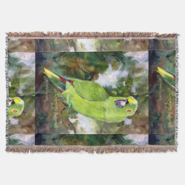 Cydney Yellow Naped Parrot Throw Blanket (Front)