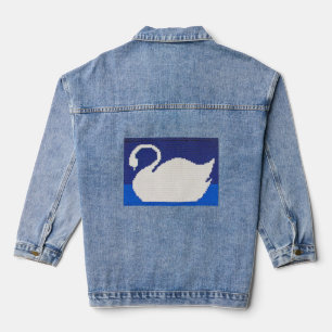 Cygne blanc en Cool Blue Lake Crochet artistique I