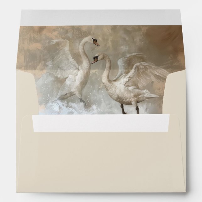 Cygnes - Enveloppe pour carte format 12,7 x 17,8 c (Dos (Bas))