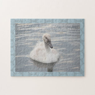 Cygnet Swan avec Motif Abstrait Jigsaw Puzzle