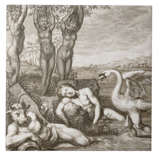 Cygnus Transformed into a Swan and Phaeton's Siste Tile