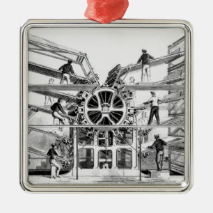 Cylinder printing press invented by Richard March Metal Ornament