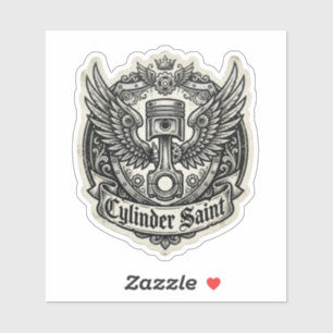 Cylinder Saint Winged Piston Decal