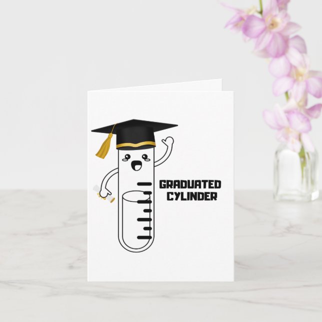 Cylindre diplômé, Carte de voeux pliée Science (Orchidée)