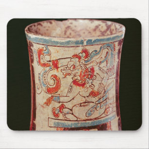 Cylindrical depicting a deity with speech curls mouse pad