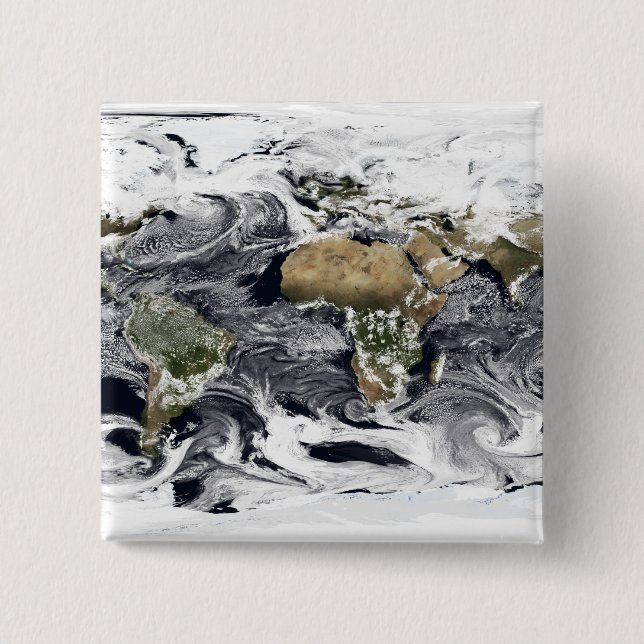 Cylindrical equidistant projection 2 inch square button (Front)