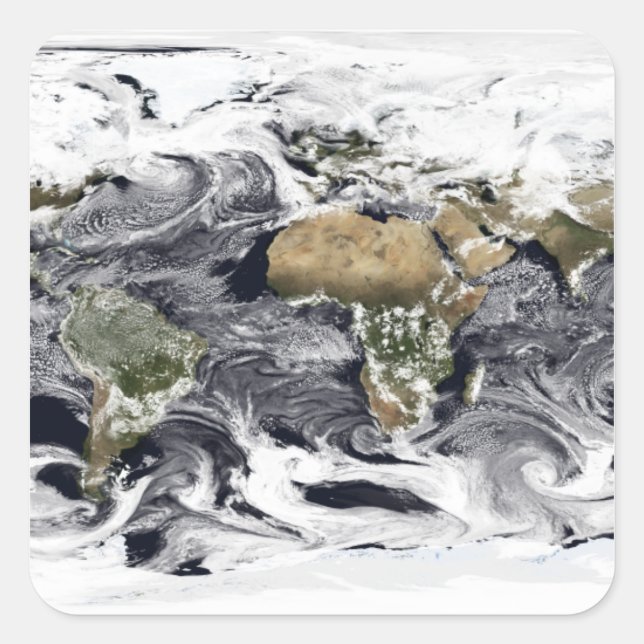 Cylindrical equidistant projection square sticker (Front)