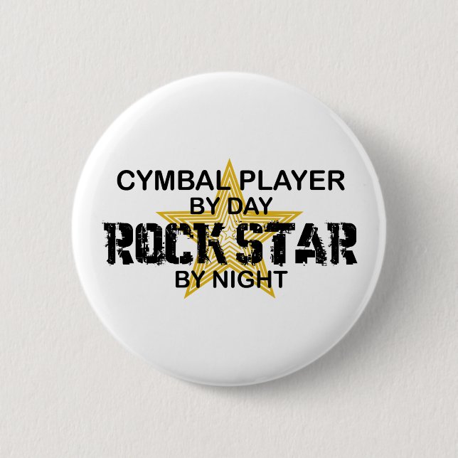 Cymbal Player Rock Star by Night 2 Inch Round Button (Front)