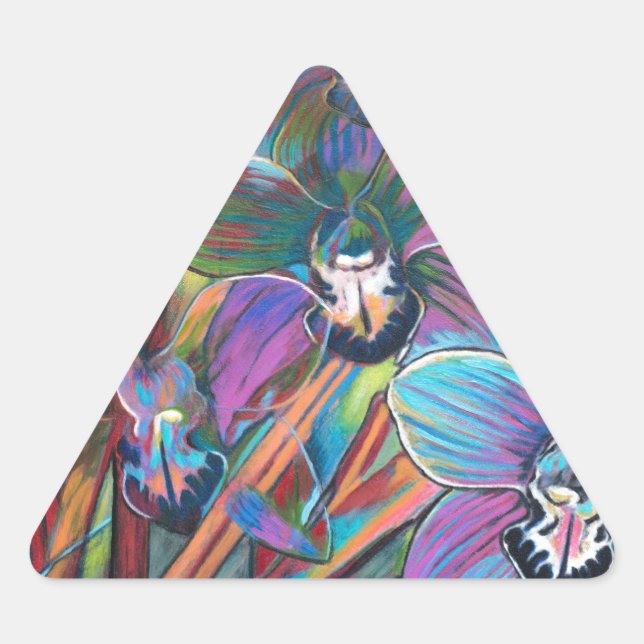 Cymbidium Carnival 2 Triangle Sticker (Front)