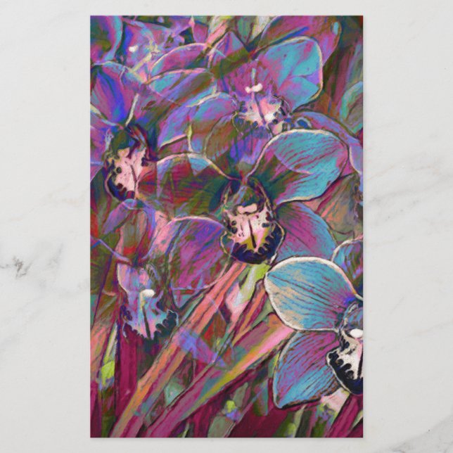 Cymbidium Orchid Carnival Stationery (Front)