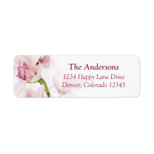 Cymbidium Orchid Wedding Return Address Labels