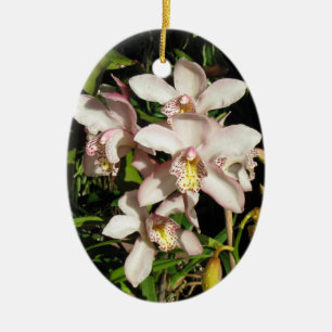 Cymbidium Orchids ornament, customize Ceramic Ornament