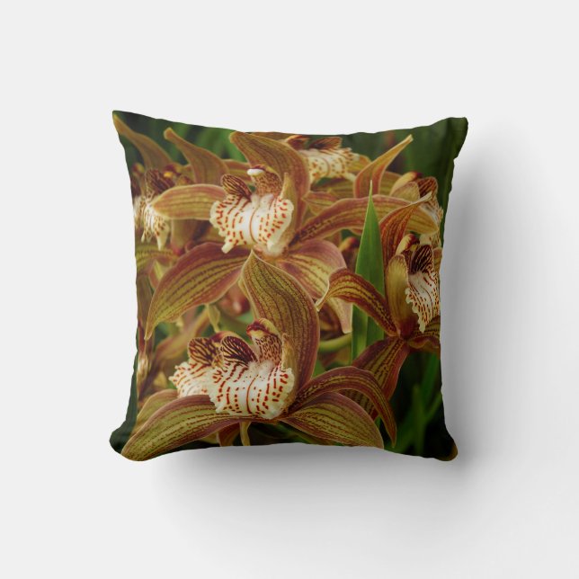 Cymbidium tracyanum throw pillow (Front)
