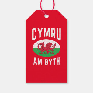 Cymru Am Byth Wales Flag Proud Welsh Vintage Rugby Gift Tags