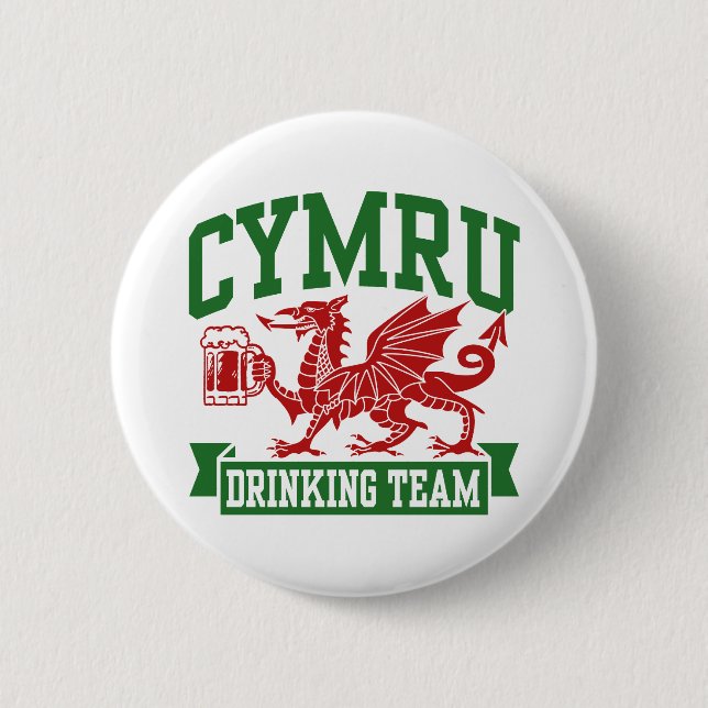 CYMRU Drinking Team 2 Inch Round Button (Front)