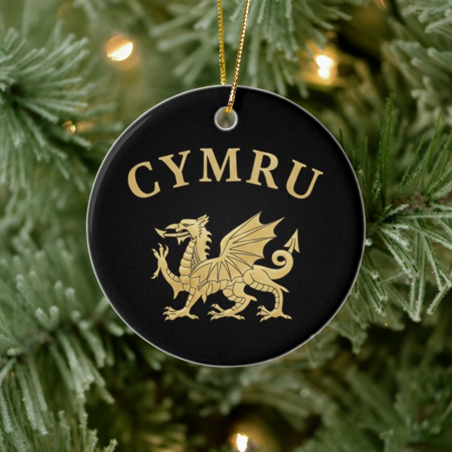 Cymru Shield Ceramic Ornament (Tree)