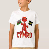 Cymru Welsh T Shirt, Welsh Flag & St. David's Flag