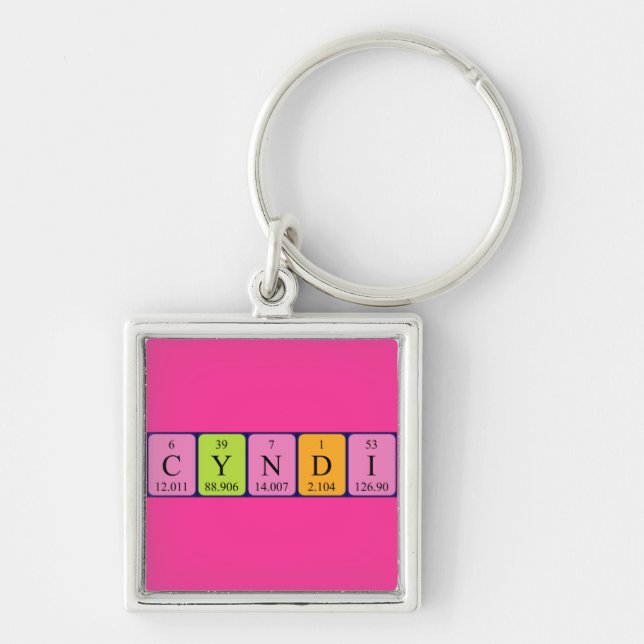 Cyndi periodic table name keyring (Front)