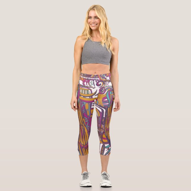 CYNShamanicMask Capri Leggings (Front)