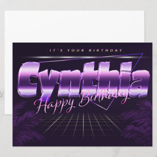 Cynthia Name First name pura retro card Birthday