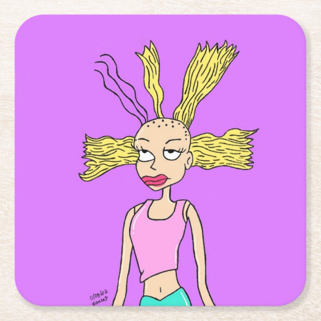 Cynthia - Rugrats Square Paper Coaster (Front)