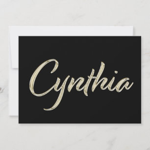 Cynthia white gold Handwriting Card