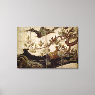 Cypress by Kano Eitoku, Muromanchi period Canvas Print