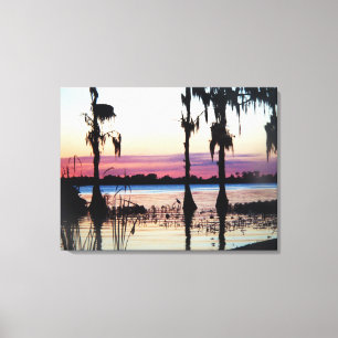 Cypress Gardens Floride Sunset marais toile art