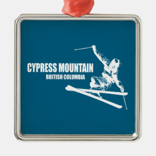 Cypress Mountain British Columbia Skier Metal Ornament