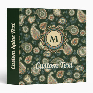 Cypress Paisley Pattern 3 Ring Binder