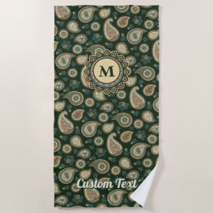 Cypress Paisley Pattern Beach Towel