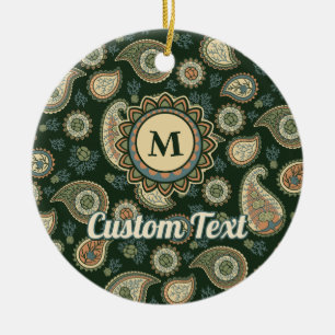 Cypress Paisley Pattern Ceramic Ornament