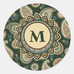 Cypress Paisley Pattern Classic Round Sticker