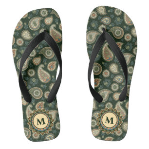 Cypress Paisley Pattern Flip Flops