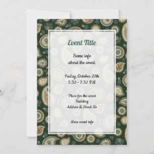 Cypress Paisley Pattern Invitation