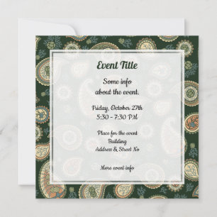 Cypress Paisley Pattern Invitation