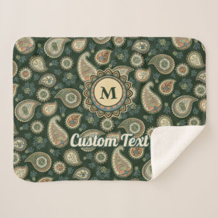 Cypress Paisley Pattern Sherpa Blanket