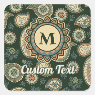 Cypress Paisley Pattern Square Sticker
