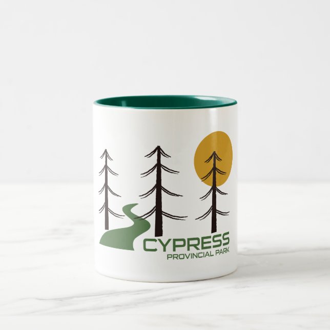 Cypress Provincial Park Trail Two-Tone Coffee Mug (Center)