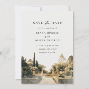 Cypress Terrace Sandstone Italian Garden Wedding  Save The Date