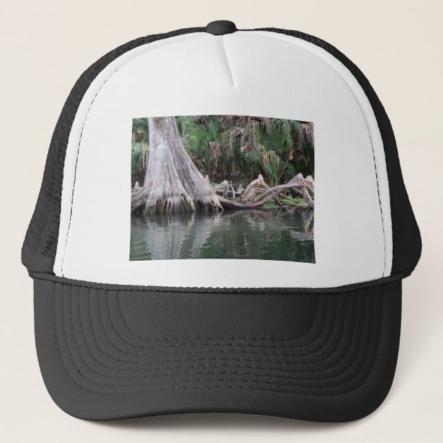 Cypress tree knees reflected trucker hat (Front)