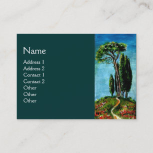 CYPRESS TREES AND MEDITERRANIAN PINE IN TUSCANY BUSINESS CARD