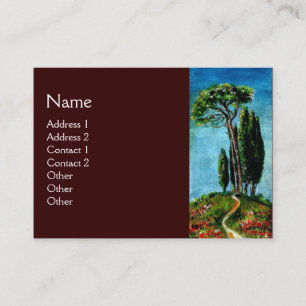 CYPRESS TREES AND MEDITERRANIAN PINE IN TUSCANY BUSINESS CARD