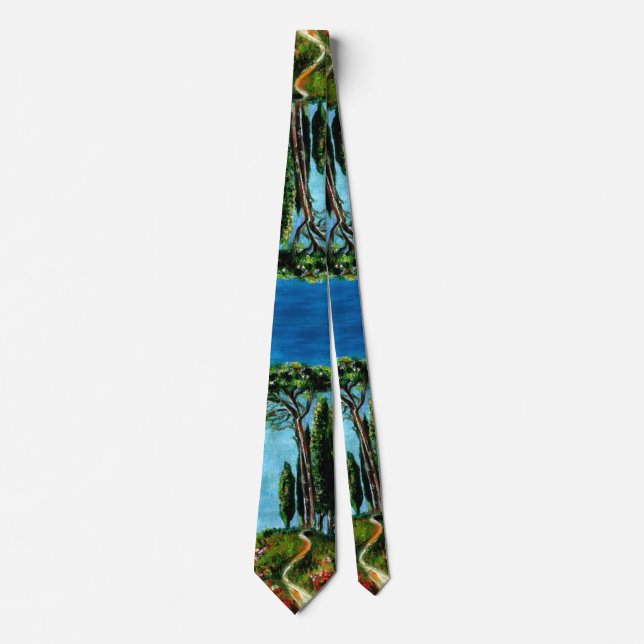 CYPRESS TREES AND MEDITERRANIAN PINE IN TUSCANY TIE (Front)
