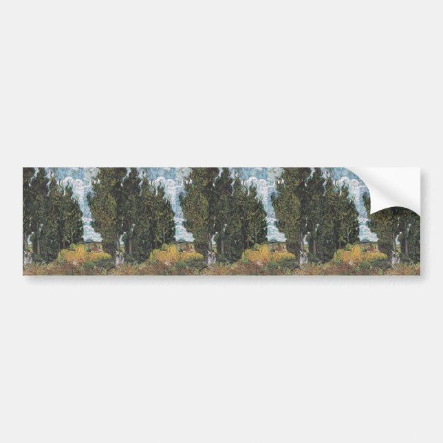 Cypress Trees by Van Gogh Bumper Sticker (Front)
