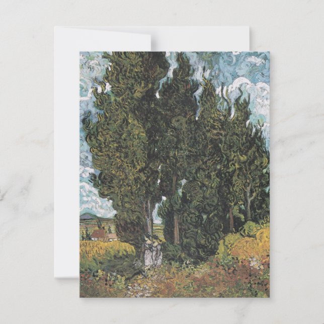 Cypress Trees by Van Gogh Holiday Card (Front)