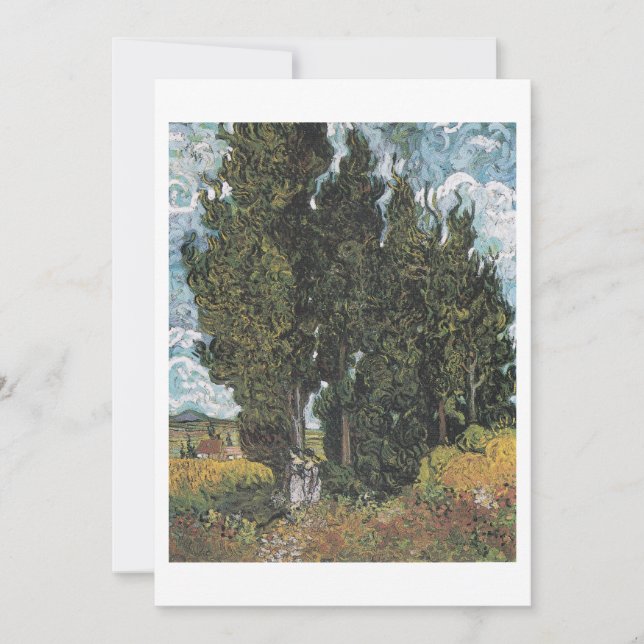Cypress Trees by Van Gogh Holiday Card (Front)